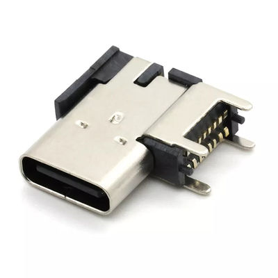 直立側面 USB 3.1 タイプ C コネクタ メス ソケット 16Pin
