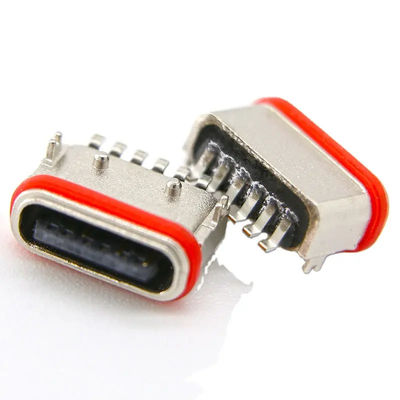 品質  Female Horizontal SMT 6 Pin Connector USB3.0 USB3.1 For Charging 工場