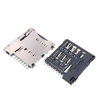 品質  Push Pull Type Micro 7p SIM Card Socket Connector 1.35mm Height For PCB 工場
