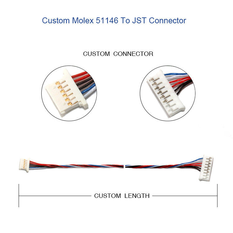 5P 6P A1254 SMDハウジングのホールダーとの電気ワイヤー馬具MOLEX 51146 1.25mm