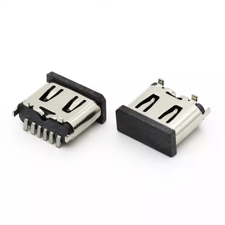 携帯電話のための縦6P女性USB 3.1 CのコネクターのジャックのソケットSMTのタイプ