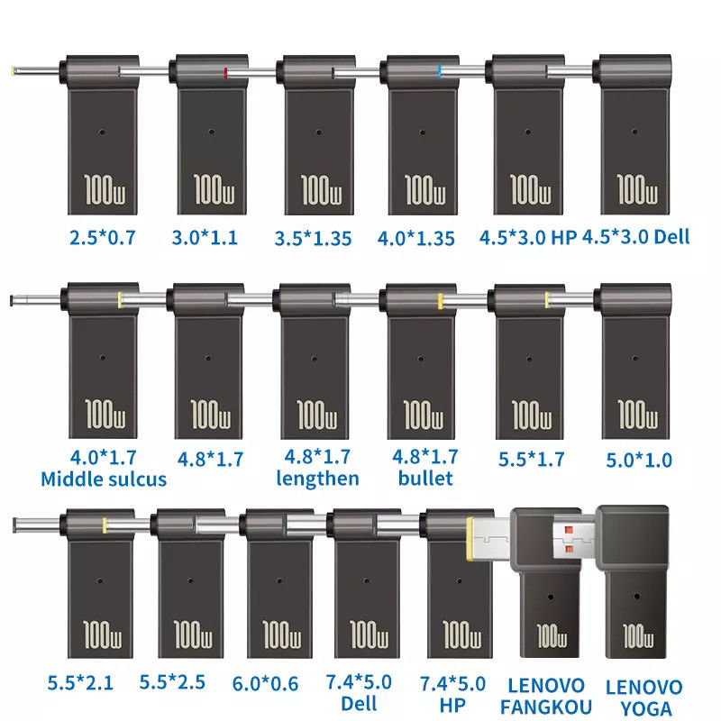 100w プラグ アダプター タイプ C ビデオ ラウンド クイックチャージ オス 18.5v - 20v