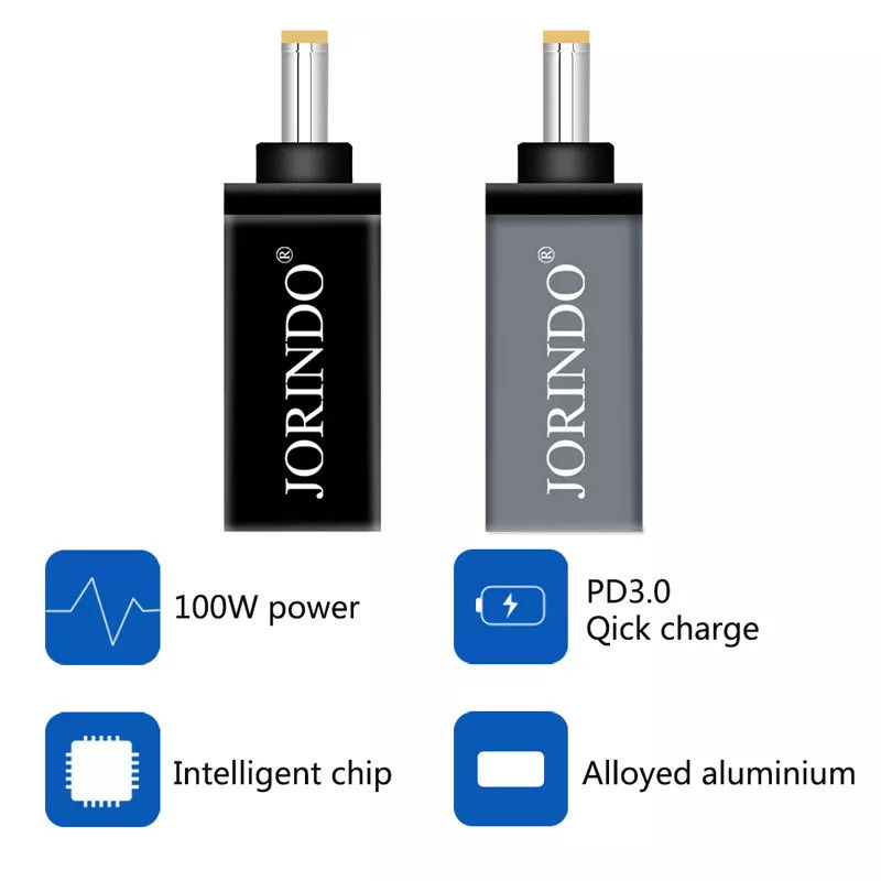 100W USB タイプ C メスから DC 5.5x2.5mm オス PD コネクタ高速急速充電