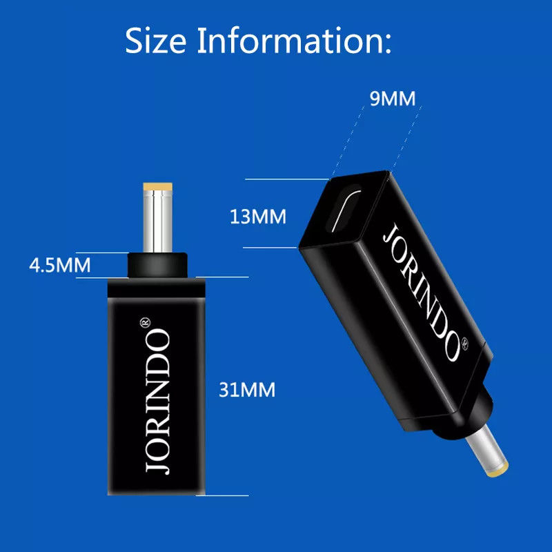 100W USB タイプ C メスから DC 5.5x2.5mm オス PD コネクタ高速急速充電