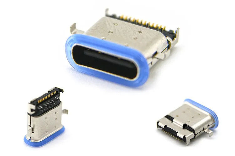 24Pin USBのタイプCのコネクターの女性の防水中間の台紙SMT