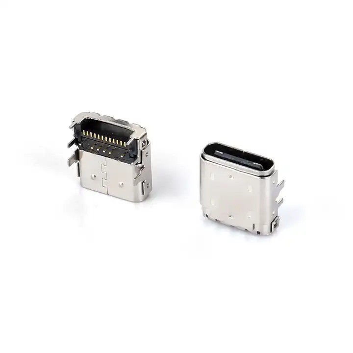 24ピンUSBタイプC 女性コネクタ DIP+SMT 3.4 フロントプラグとバックパッチ 充電ケーブル