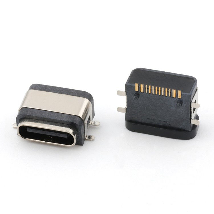USB 16ピン 防水 IPX8 タイプ C 女性接続器 SMT AC DC 5V 定位電圧