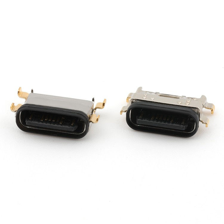 USB C 16ピンタイプC 女性コネクタ 中部マウント 1.13mm IPX8 防水