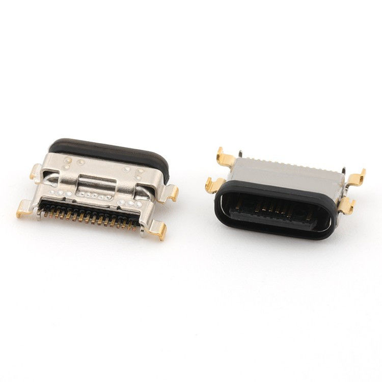 USB C 16ピンタイプC 女性コネクタ 中部マウント 1.13mm IPX8 防水