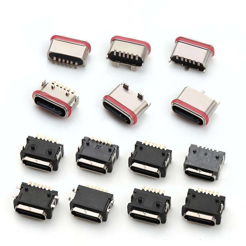 防水 ダイプ USBコネクタ 6ピン 女性 右角 防水タイプCコネクタ