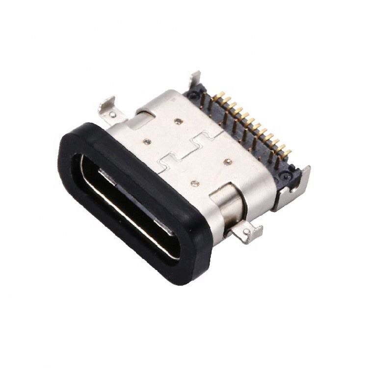 防水USB 3.1 Type C 24ピンメス コネクタ 水平SMT DIPマウント シンクプレート USBソケット