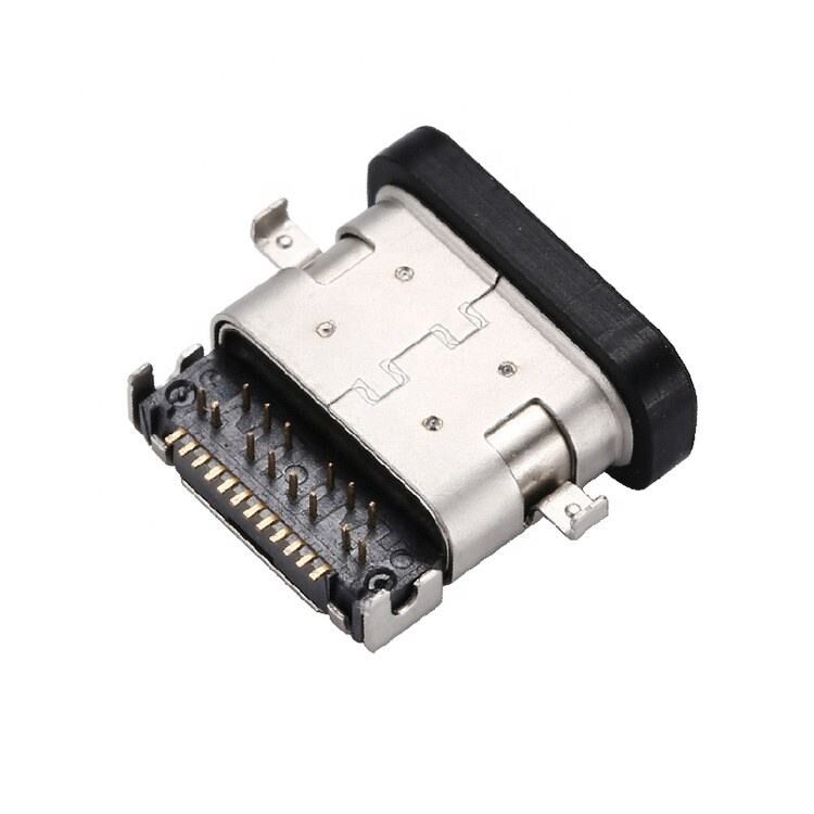 防水USB 3.1 Type C 24ピンメス コネクタ 水平SMT DIPマウント シンクプレート USBソケット