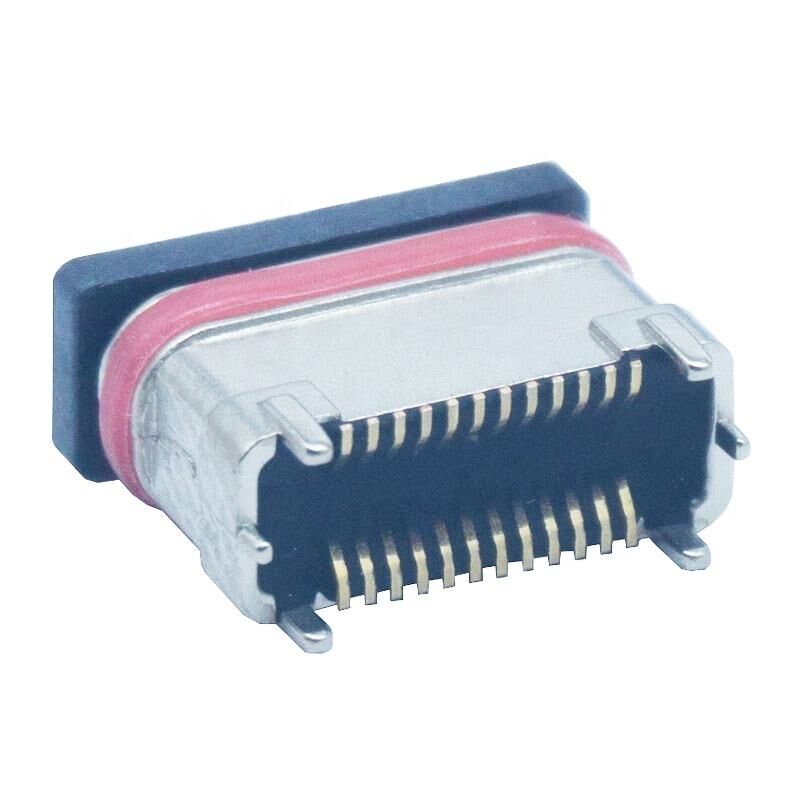 防水SMD垂直亜鉛粉末冶金24ピンメスType-cコネクタUSB充電ポートプラグ