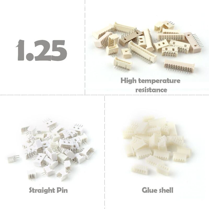 ウェハーコネクタ 1.25mm ピッチ 2-16 ピン DIP ライトアングル JST ワイヤー対基板コネクタ