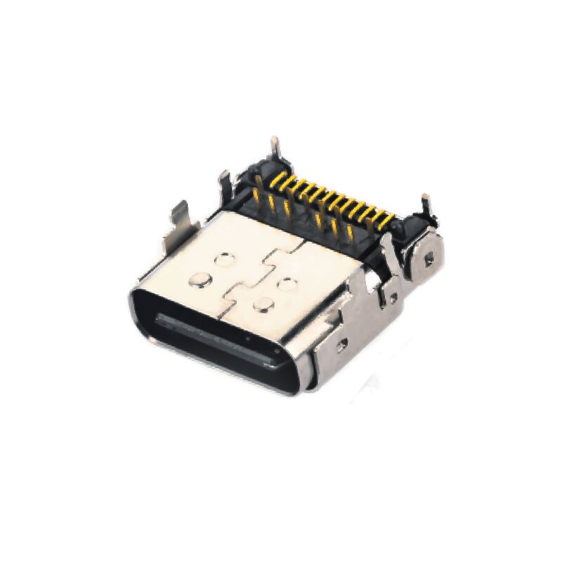 24PIN USB 3.1タイプC 女性型ハイブリッド直角接頭 携帯電話充電と高速データ転送