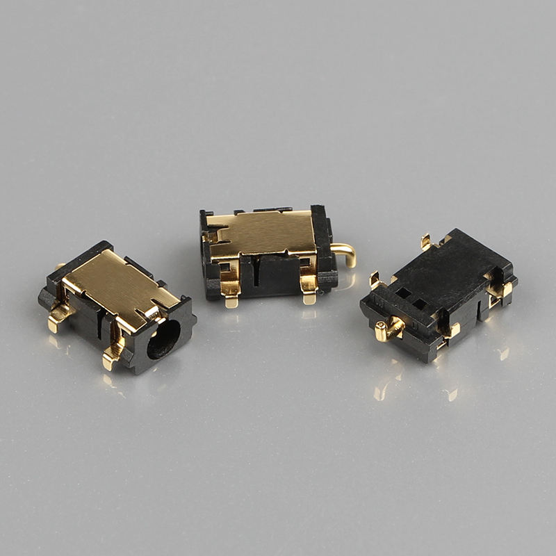 5 PIN DC-058-1.3mm DIP 真鍮接点 ナイロンハウジング DC電源アダプタープラグ メスジャック