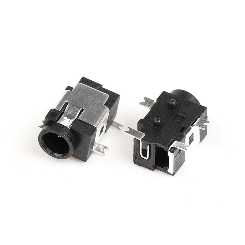 4ピン SMT SMD 1.3mm ブラック リンゴ ブロンズ 12V 1A DC 女性 オーディオ ビデオ ジャック ソケット ナイロン ハウジング 右角接続器