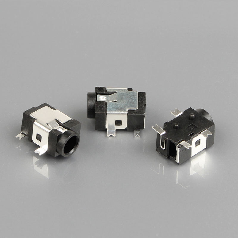 4ピン SMT SMD 1.3mm ブラック リンゴ ブロンズ 12V 1A DC 女性 オーディオ ビデオ ジャック ソケット ナイロン ハウジング 右角接続器