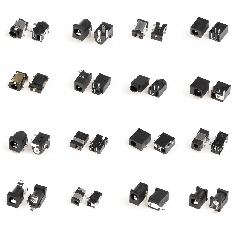 4ピン SMT SMD 1.3mm ブラック リンゴ ブロンズ 12V 1A DC 女性 オーディオ ビデオ ジャック ソケット ナイロン ハウジング 右角接続器