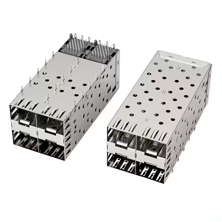 QSFP SFPケージ 2X2 ポートケージ ライトパイプ XFP CFP Sfp コンネクタ 防塵 ファイバーオプティックモジュール シールド