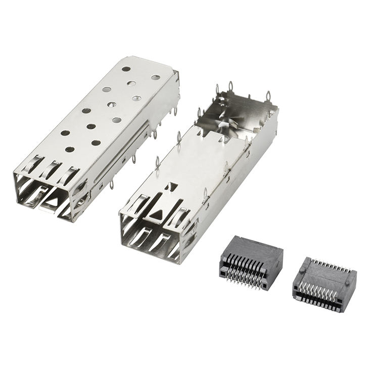QSFP SFPケージ 2X2 ポートケージ ライトパイプ XFP CFP Sfp コンネクタ 防塵 ファイバーオプティックモジュール シールド