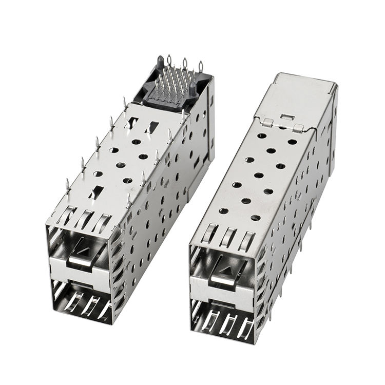 QSFP SFPケージ 2X2 ポートケージ ライトパイプ XFP CFP Sfp コンネクタ 防塵 ファイバーオプティックモジュール シールド
