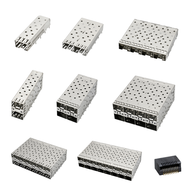 QSFP SFPケージ 2X2 ポートケージ ライトパイプ XFP CFP Sfp コンネクタ 防塵 ファイバーオプティックモジュール シールド