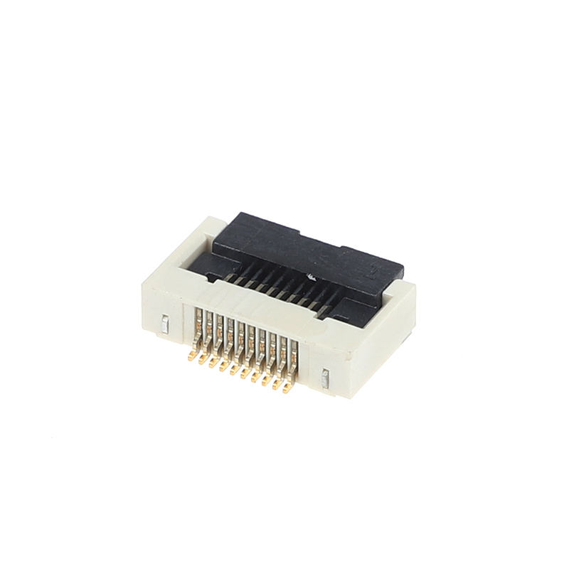 フラットフレキシブル電子機器用 0.5mmピッチ バタフライロック FFC/FPCコネクタ 水平 下接点 高さ2.55H フリップカバー