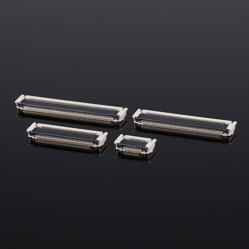 金メッキ 0.5mm ピッチ FPCFFC コネクタ 2.7H ポストプレッシャー水平 SMD 10-68Pin 50V 0.5A
