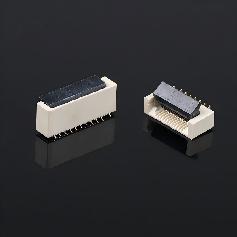 0.5mmピッチ 60PIN垂直正脚 5.2Hクラムシェル ブックル フラットコネクタケーブルソケット FPC FFCケーブルPCBコネクタ