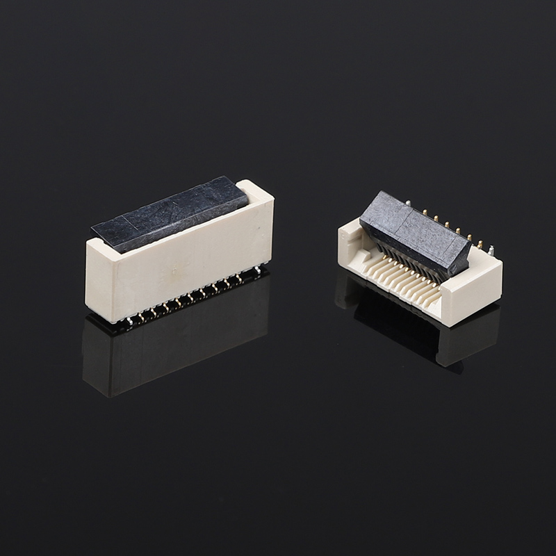 0.5mmピッチ 60PIN垂直正脚 5.2Hクラムシェル ブックル フラットコネクタケーブルソケット FPC FFCケーブルPCBコネクタ
