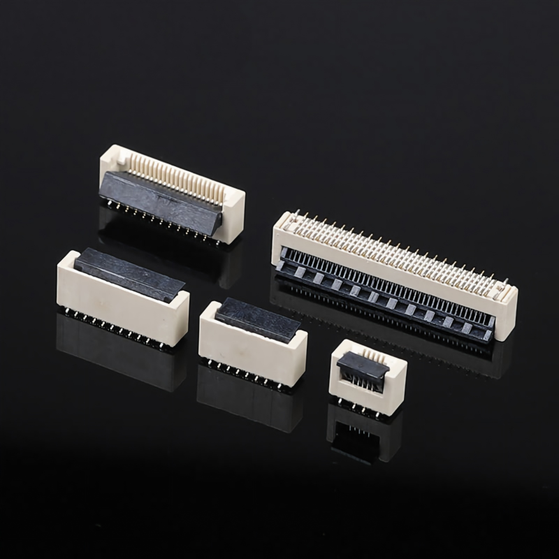 0.5mmピッチ 60PIN垂直正脚 5.2Hクラムシェル ブックル フラットコネクタケーブルソケット FPC FFCケーブルPCBコネクタ