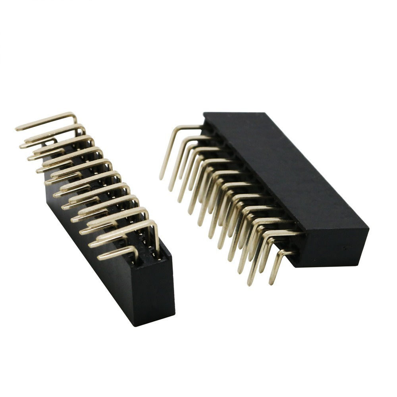 2X10P 20P ダブルロウ ベントメスヘッダー ピッチ 2.54mm ピン PBT素材 リン青銅コンタクト