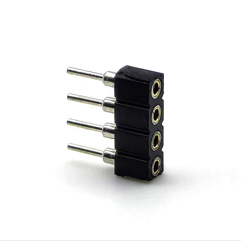 2.54mm ピッチ DIN ブラス 女性 丸いヘッダー接続器 PPSハウジング H3.0mm 1*4P PCBA用