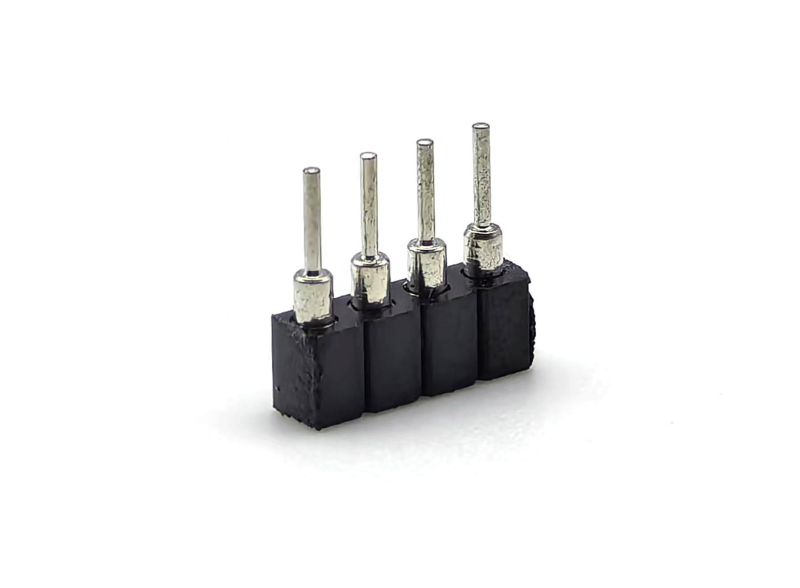 2.54mm ピッチ DIN ブラス 女性 丸いヘッダー接続器 PPSハウジング H3.0mm 1*4P PCBA用