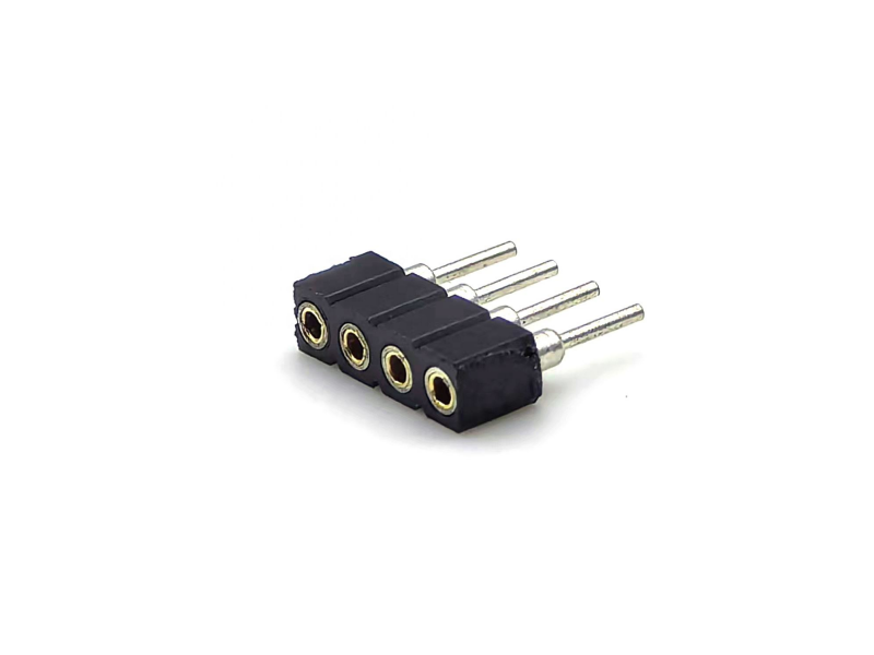 2.54mm ピッチ DIN ブラス 女性 丸いヘッダー接続器 PPSハウジング H3.0mm 1*4P PCBA用