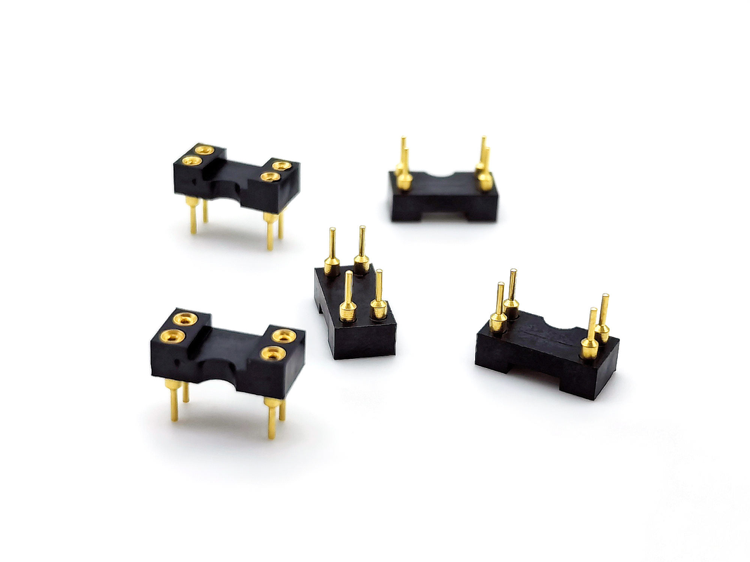 2.54mmピッチICソケット 機械製 女性ヘッダー 直 H3.0mm 4Pホール オールゴールド 60V 評価 PPSシェル