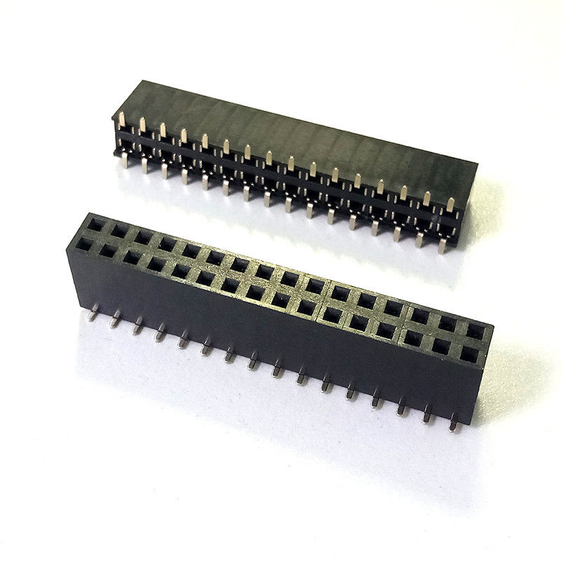 PA6T UL94V-0 女性ヘッダーコネクタ 2.54mm ピッチとブラスゴールドフラッシュコンタクト
