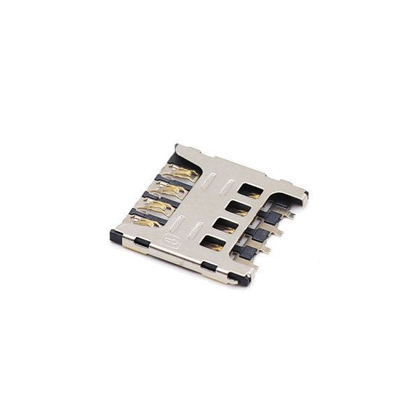 LCP 8 PinマイクロSIMカード ソケットのコネクター プッシュ プルH1.8mm 5000周期の耐久性