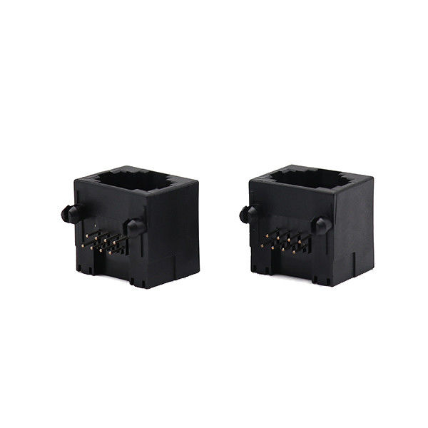 黒8 Pin女性のまっすぐなRJ45 PCBのコネクターのジャック ネットワークのプラグ8p8c